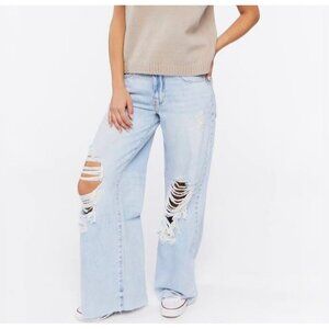 NWT Forever 21 High Rise Loose Fit Wide Leg Jeans Size 29